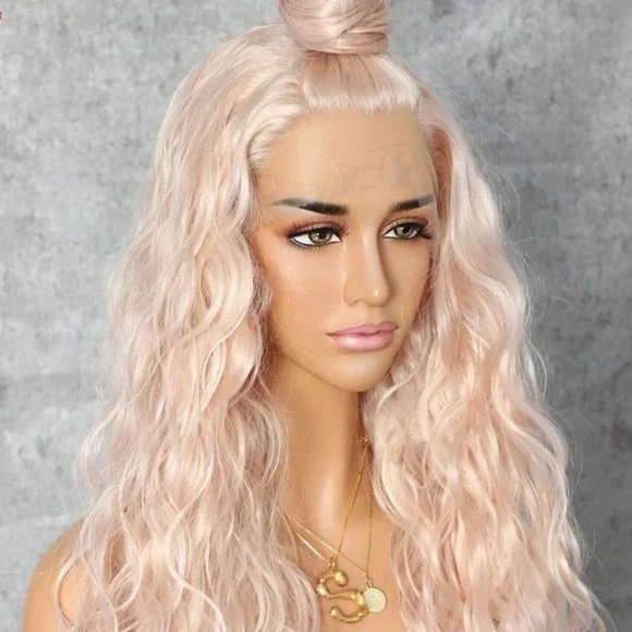 ✨24” ROSE GOLD BEACH WAVY LACE FRONT WIG💫NWT*